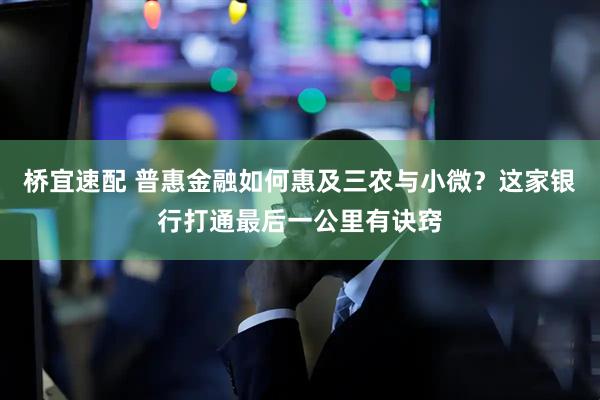 桥宜速配 普惠金融如何惠及三农与小微?这家银行打通最后一公里有诀窍
